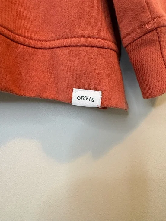 Orvis V-Neck Sweatshirt Orange Soft Pullover Women’s XXL - Picture 2 of 6